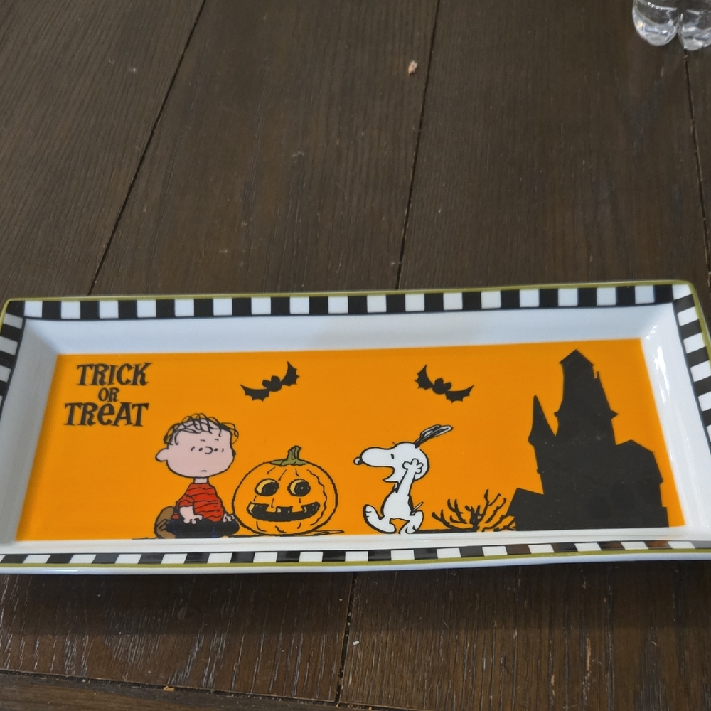 Peanuts Halloween Vanity Tray - Orange and Black